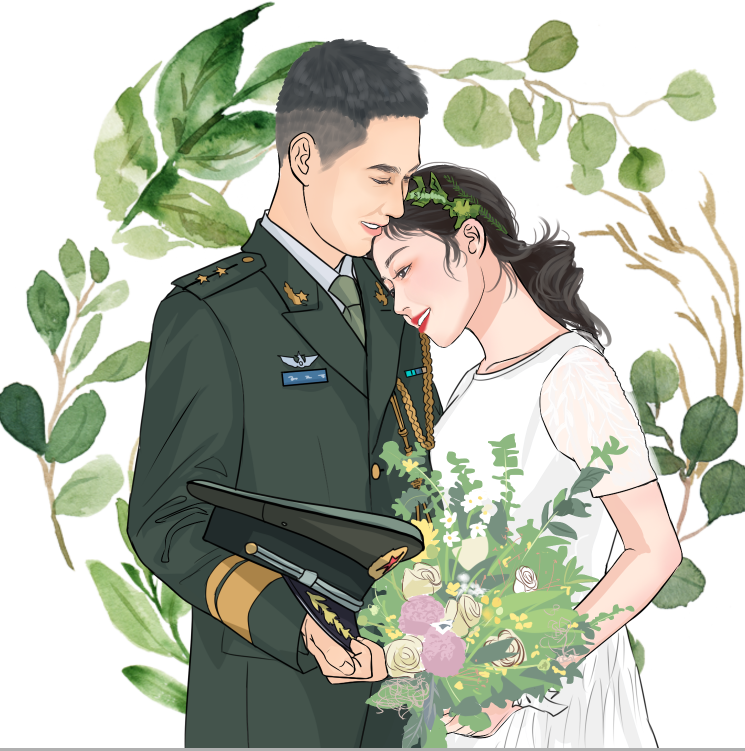 漫画头像定制手绘_婚礼请柬画像q版头像漫画卡通手绘婚纱照情侣头像