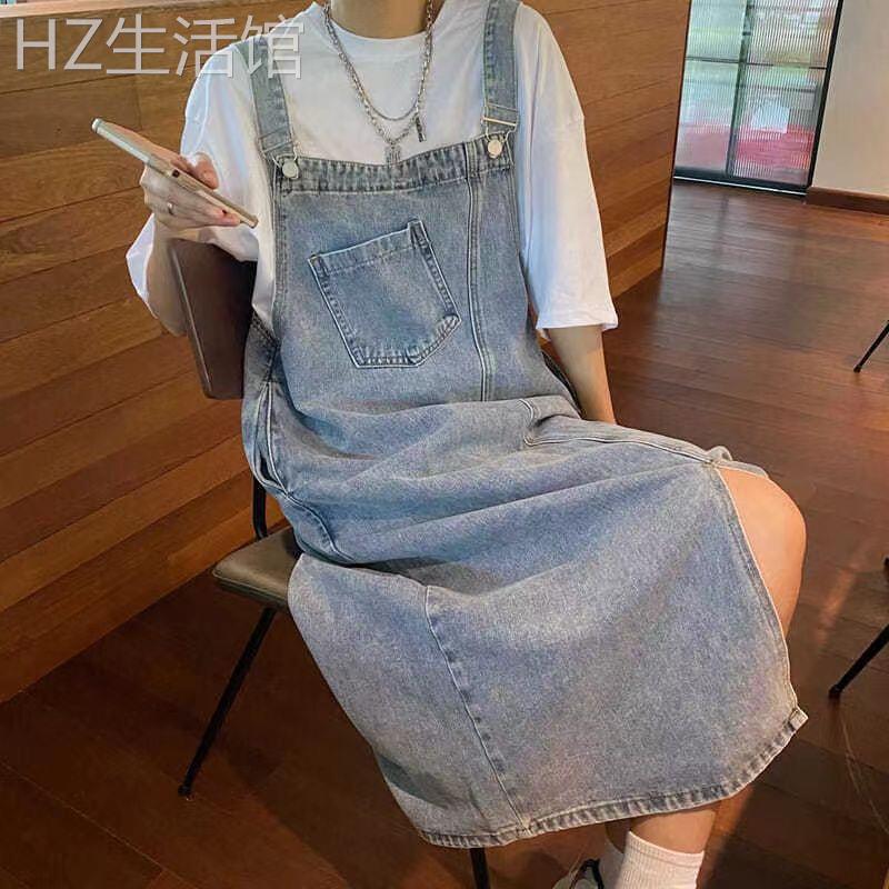 HZ中高端服装牛仔背带裙连衣裙女宽松小个子裙子设计感小众吊带裙