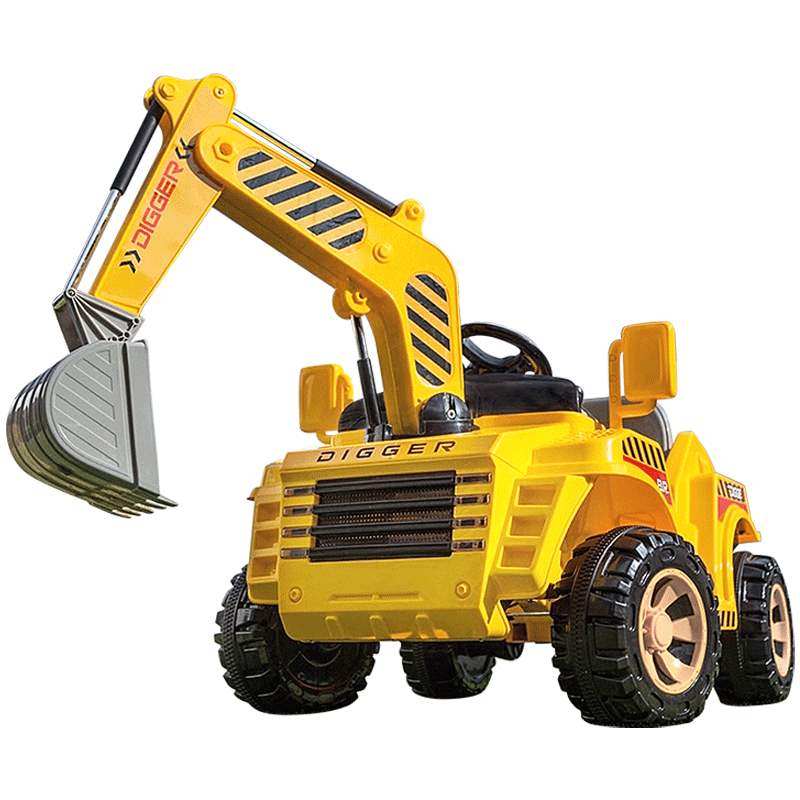 鹰豪儿童电动挖土机遥控电动挖掘机可坐可骑广场出租大型电动车