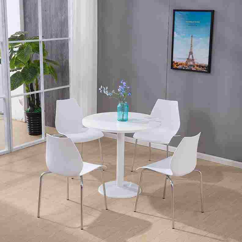 简约现代洽谈展会桌椅组合接待会客休闲桌椅家用白色椅子小圆桌