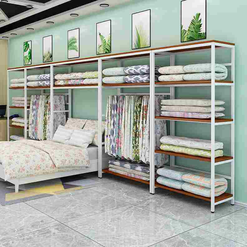 家纺店货架展示架布料床上用品展示柜四件套被子枕芯可调节置物架