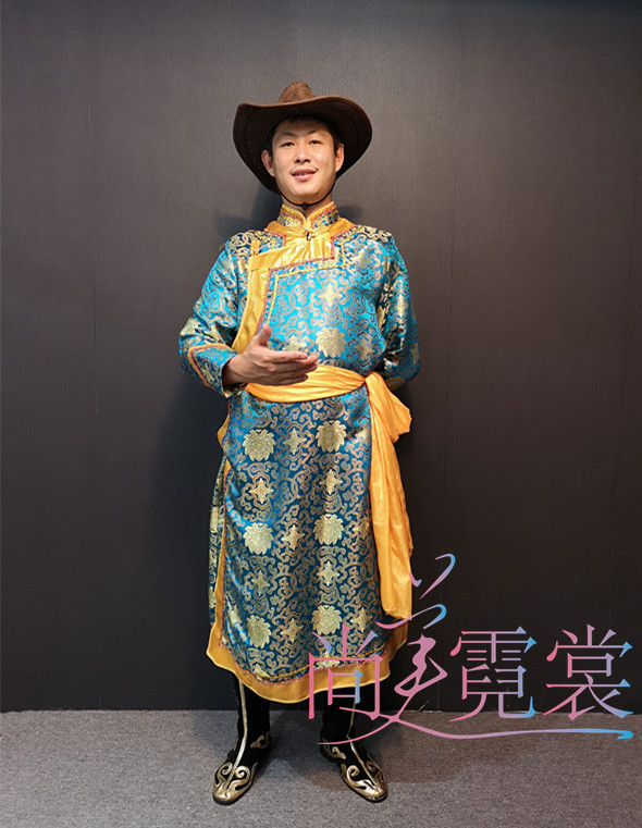 男士蒙古族服装传统蒙古少数民族舞蹈演出服长袍定制更多舞蹈服装