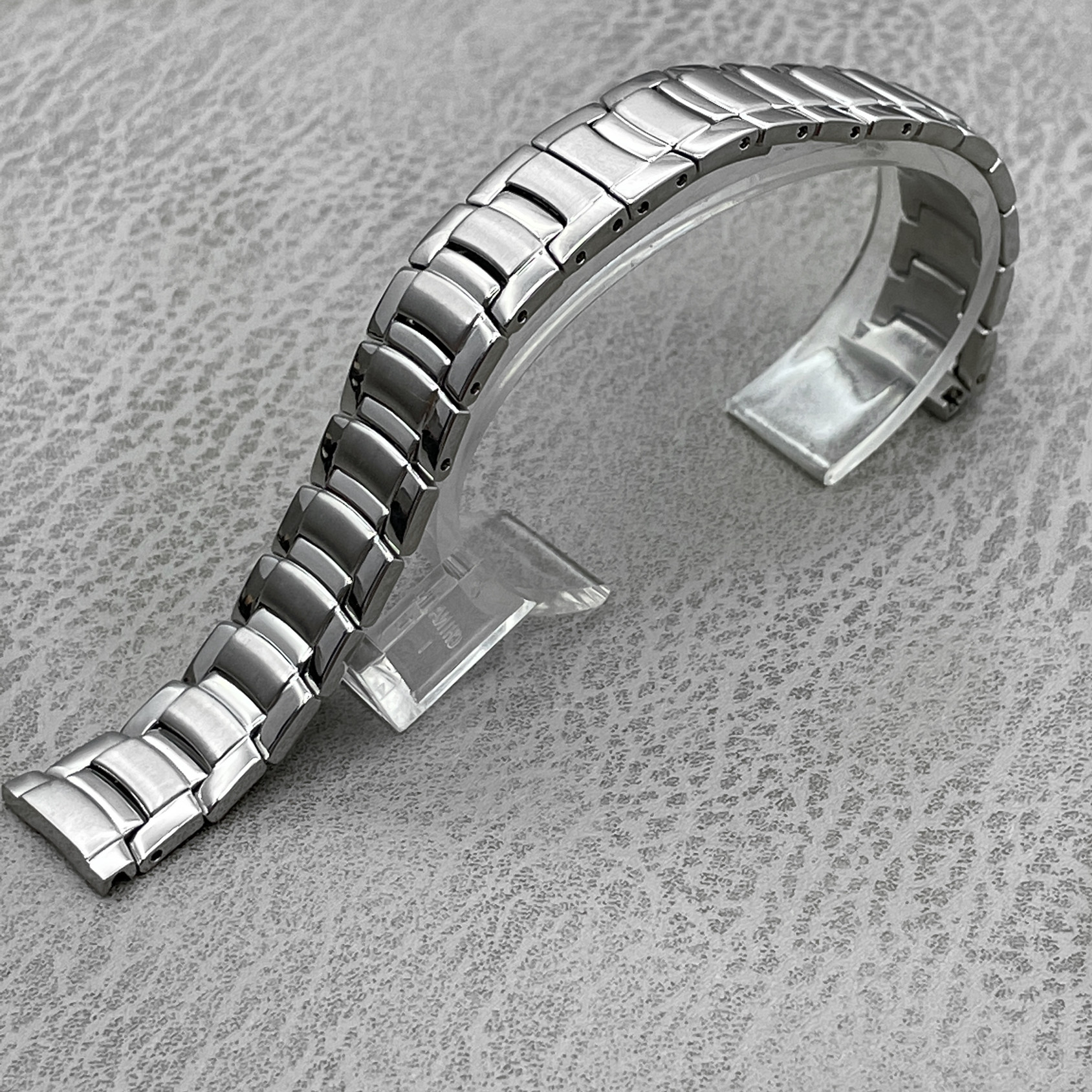 梦诗纯表行 适配西铁城精工浪琴美度手表女士表链 实心钢带15mm