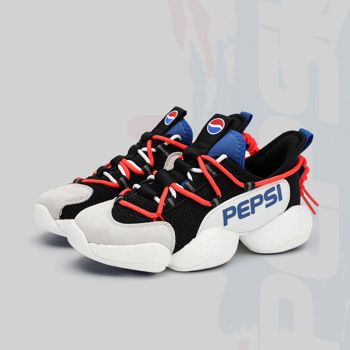 pepsi/百事运动鞋女鞋慢跑步鞋爆米花厚底情侣款男鞋