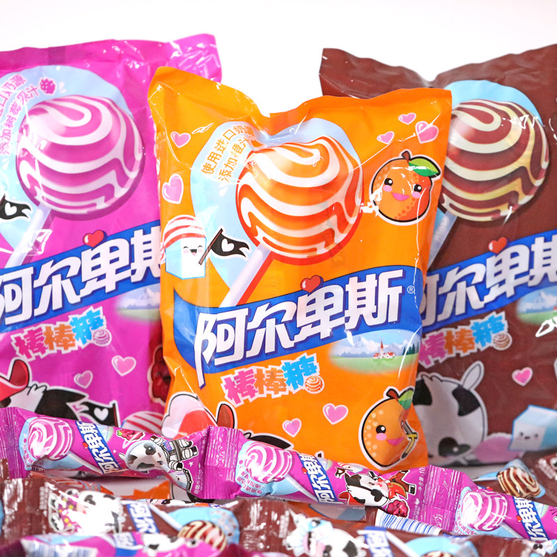 阿尔卑斯棒棒糖原味连串20支装多口味牛奶可乐味糖果网红零食批发