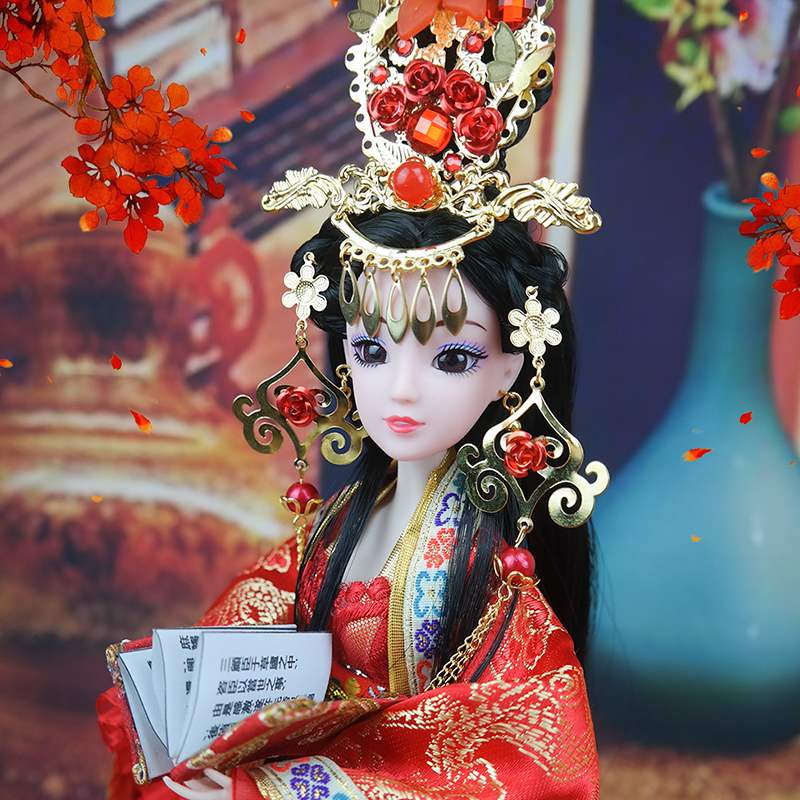 宫廷娃娃皇后贵妃超长拖尾盛装古代娃古装公仔娃娃