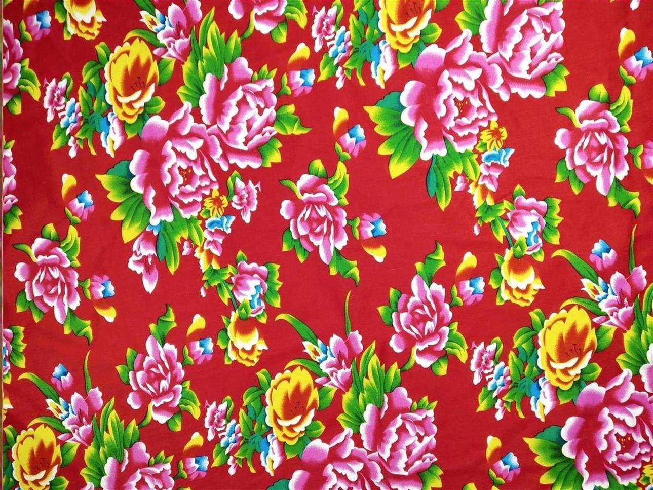 2021夏j季棉绸布料做衣服东北大花布人造棉布料睡衣裙宝宝绵绸儿