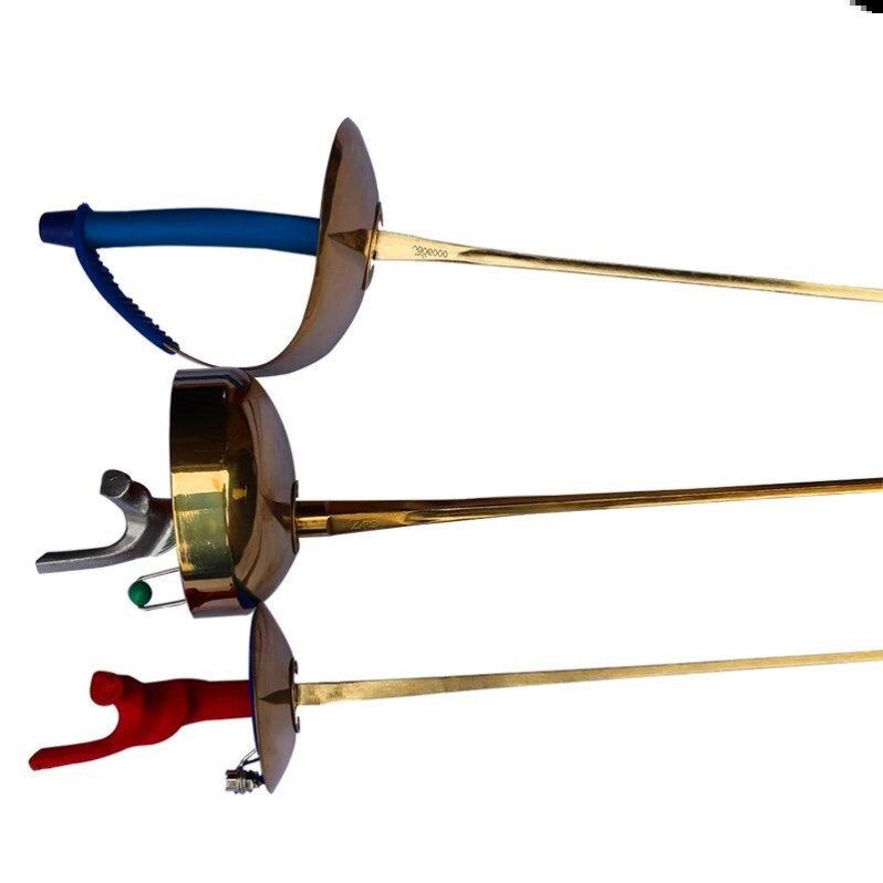 击剑剑电动比赛花剑重剑佩剑整剑银色金色彩虹色不绣击剑认证器材