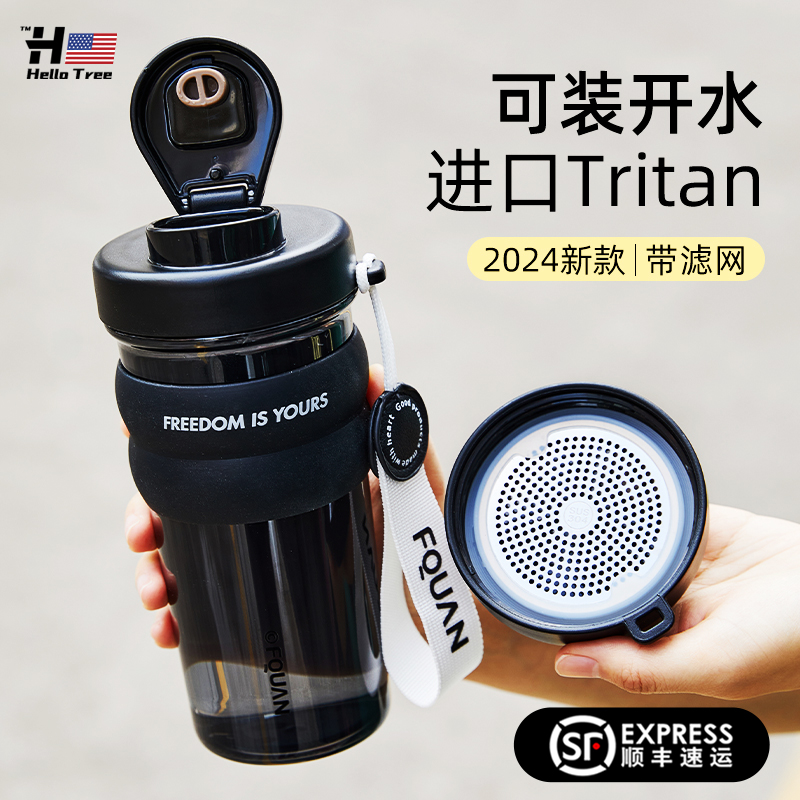 2024新款男女士随手杯塑料便携运动水杯tritan耐高温水瓶进口高端