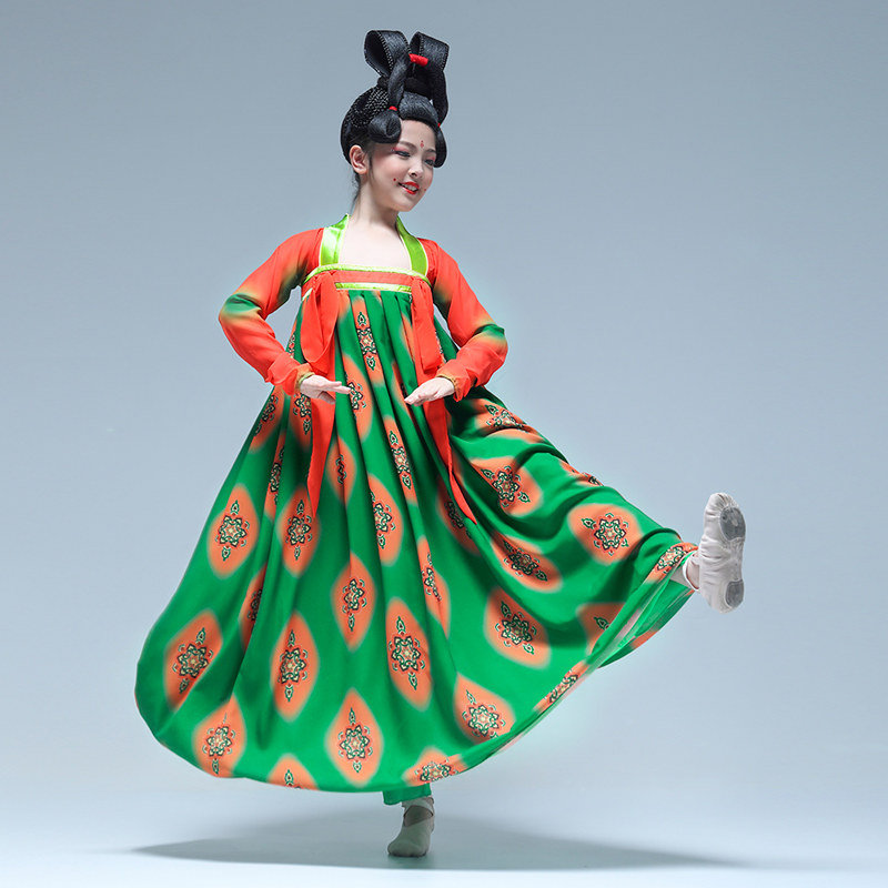 春晚同款唐宫夜宴舞蹈演出服装女子群舞比赛表演服汉服改良襦裙