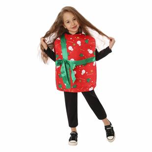 圣诞节服装 儿童演出服圣诞雪人礼物盒服圣诞装扮派对节日表演服