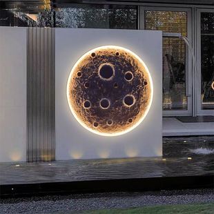 月球浮雕石膏3D立体凹凸浮雕酒吧卧室网红露营餐厅客厅装饰画定制