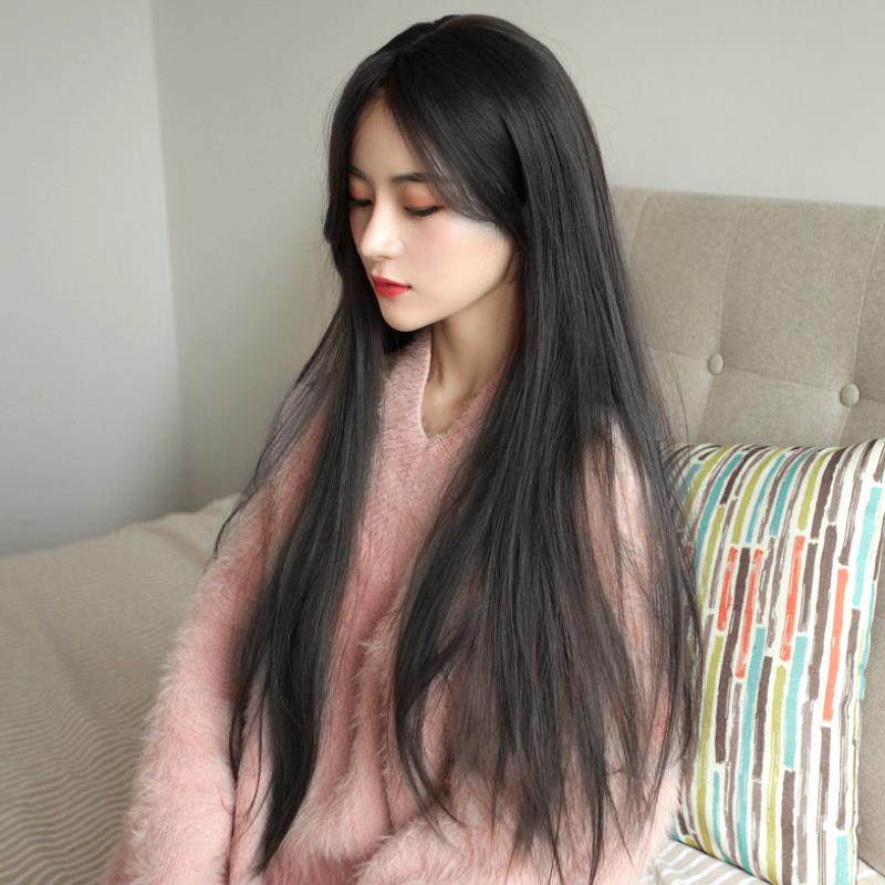 一折假发女 长直发 隐形无痕 气质_假发女长发直发 气质中分自然整顶