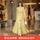 2025年新款春夏秋V领长袖大摆连衣裙收腰显瘦度假雪纺裙沙滩裙子