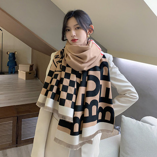 韩国东大门f字母仿羊绒围巾