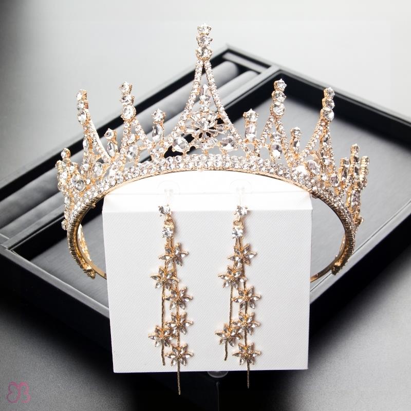韩式新娘皇冠大气头饰三件套婚纱生日发饰结婚礼服配饰品项链耳环|ruв категории Украшения,ювелирные изделия, шпилька - от Buy2taobao.com для оказания профессиональной услуги покупки агента Taobao