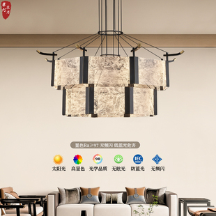 新中式全铜客厅吊灯现代简约中国风别墅餐厅灯禅意设计师茶室灯具