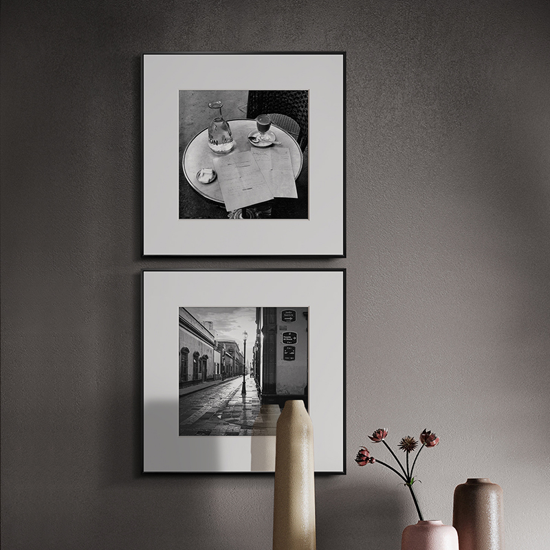现代简约黑白摄影装饰画客厅卧室玄关艺术挂画餐厅样板间组合壁画