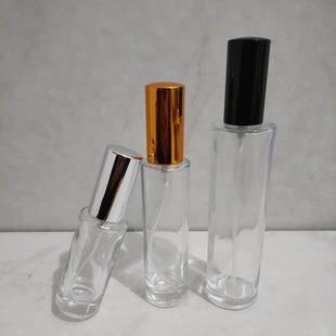 30ML透明直圆形玻璃香水瓶50ml化妆品喷雾瓶圆柱爽肤水精华分装瓶