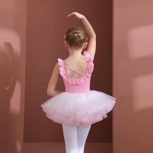 儿童舞蹈服夏季棉粉色女童练功服韩版幼儿中国舞练舞衣芭蕾舞裙定