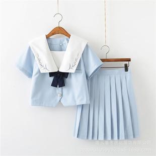 厂价销售正统百合物语日系JK制服刺绣水手服百褶裙套装学院风班服