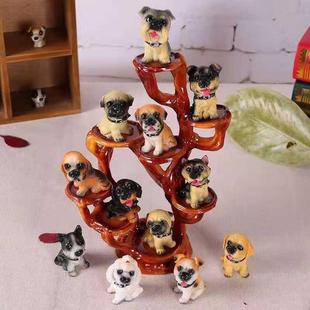 创意12犬狗狗树脂摆件汽车用品家居烛台装饰生日礼物商务开业礼品
