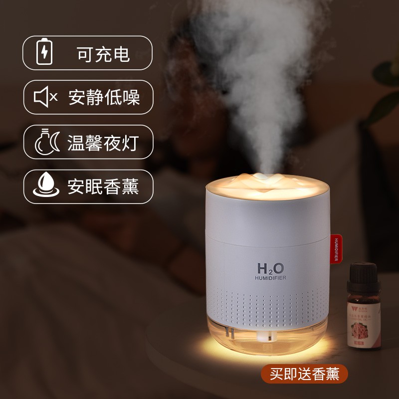 电小型加湿器夜灯静r音喷雾家用卧室空气湿化房间学生宿