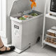 家用厨房垃圾桶干湿分离垃圾分类专用脚踏式大容量加厚夹缝侧开桶