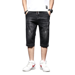 短裤男七分裤牛仔黑色