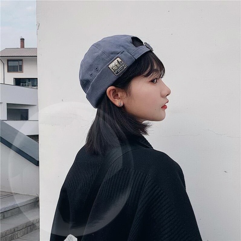 日系英伦复古瓜皮帽男四季嘻哈韩版贝雷帽子街头潮人无檐地主帽女