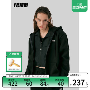 FCMM加绒卫衣外套男潮牌连帽黑色高级感拉链情侣款宽松美式女开衫