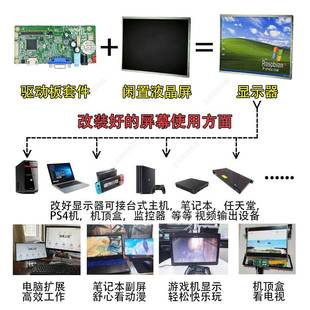 笔记本屏幕改装驱动板hdmi高清usb5v供电便携式副屏diy显示器套件