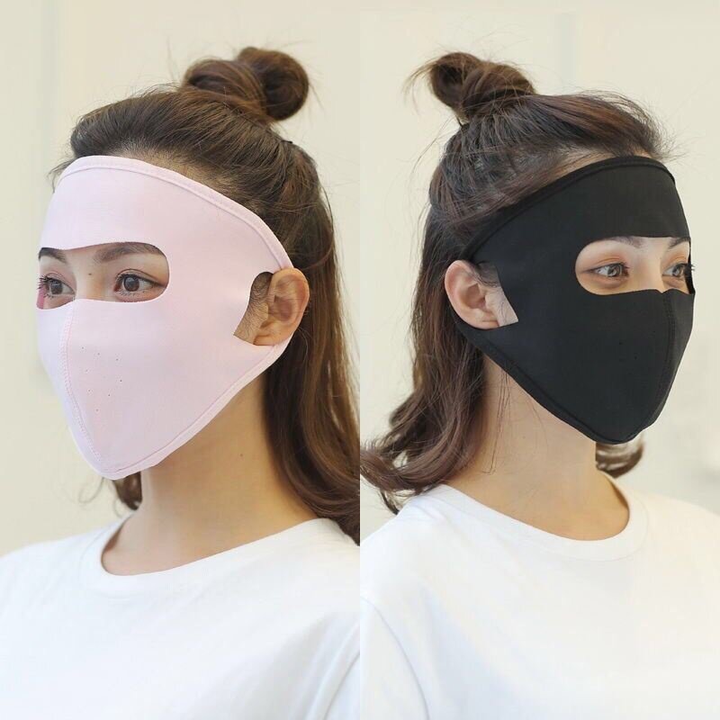 口罩女夏天遮阳冰丝脸罩防晒口罩夏季透气骑行防尘w面罩全脸遮脸