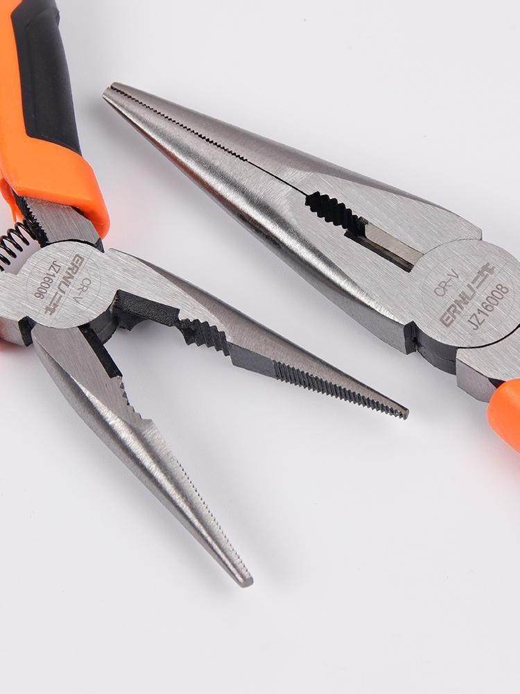 钳子二牛工具尖嘴五金工具防滑手柄6寸尖头尖咀尖嘴钳