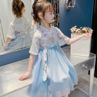 女童连衣裙夏2024新款汉服儿童女中国风复古衣服裙子夏季女孩旗袍