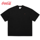 Coca-Cola/可口可乐 短袖男夏季新款纯色飘带章仔宽松休闲落肩T恤