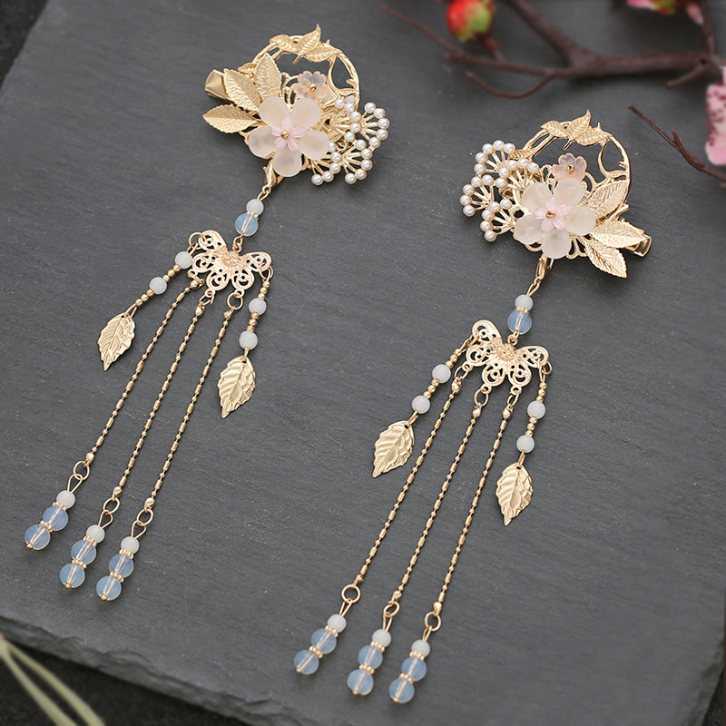 汉服头饰女中国风流苏步摇z超仙儿饰主襦公古装风女童配裙发—发饰