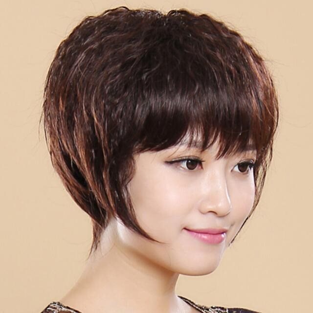 短发卷发图片2019最新,短发发型图片女生 气质全头套显年轻女士短发发型新款 时尚假发老年人妈妈短卷发已售