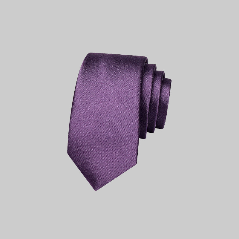 玛莱曼斯mlms 韩式纯色男士小领带5cm细窄西装衬衫紫色西装搭配男