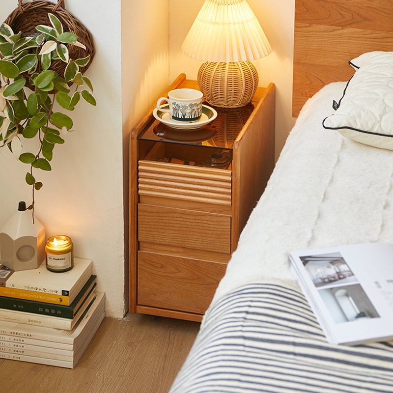 实木床头柜现代简约床边日式小柜子家用储物柜卧室床头小型收纳柜