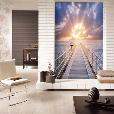 玄关壁纸画3d立体竖版简约