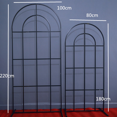 新款中置婚庆舞台布式o铁艺拱门婚礼背景布置场景装饰屏风路引道
