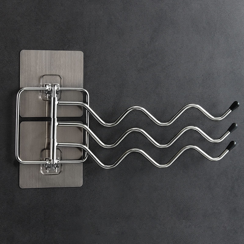 浴室不锈钢毛巾杆挂杆免打加卫生间单杆毛杆双巾架子孔长