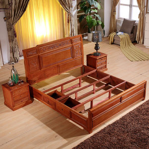 5米1.8米床现代简约红木大床