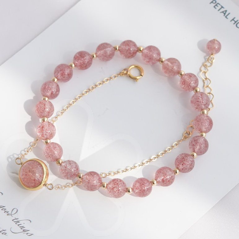 粉水晶姻缘手链