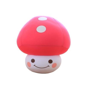 枕头可爱卡通蘑菇头纳米抱枕公仔表情泡沫粒子布娃娃毛绒玩具玩.