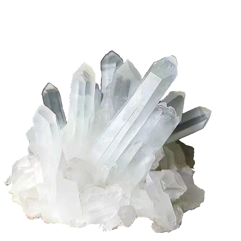 【水晶宫】白色天然原矿石特色晶簇萤石聚宝盆半宝石摆件直播链接