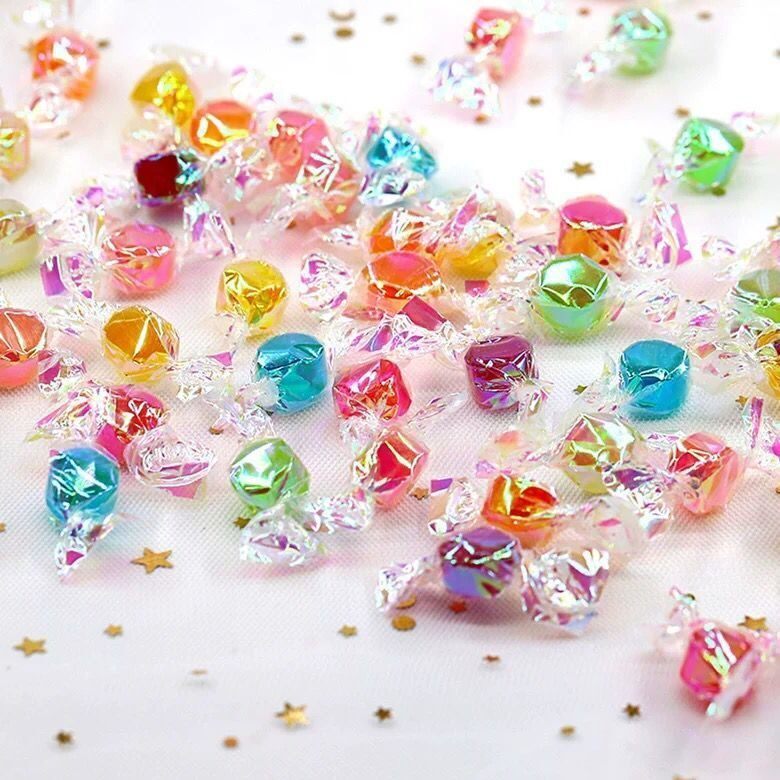 网红炫彩千纸鹤糖果散装年货节小酸酸零食混合多口味透明迷你