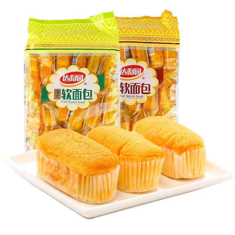 达利园法式软面包360g18枚奶香味香橙味早餐面包蛋糕点心零食品