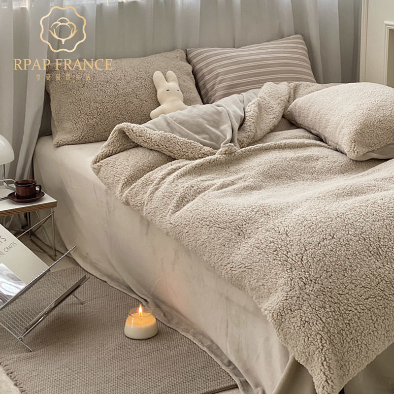 rpap冬季羊驼绒牛奶绒四件套加厚保暖抗冷北欧秋冬款床单床上用品